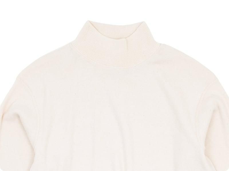 YAECA COTTON RIB MOCK NECK L/S NATURAL ̥󥺡