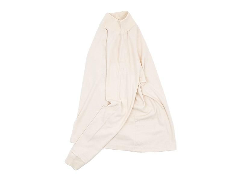 YAECA COTTON RIB MOCK NECK L/S NATURAL ̥󥺡