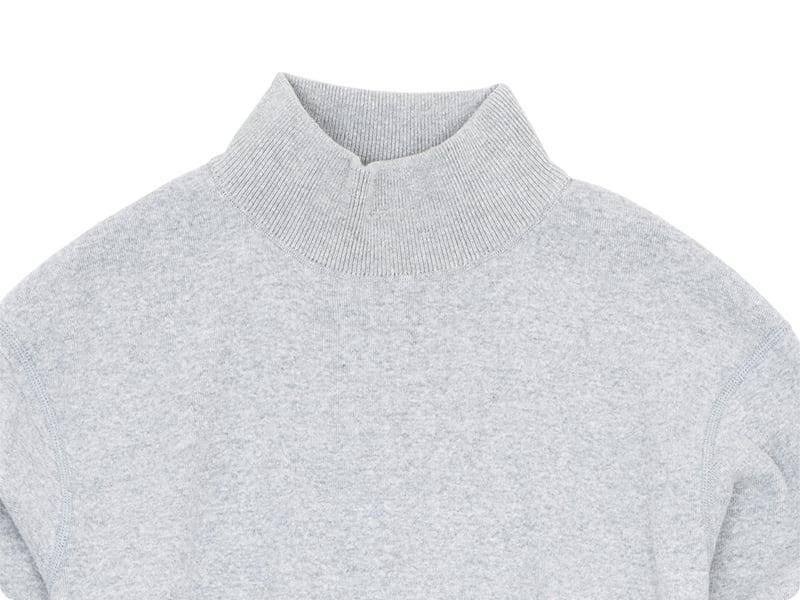 YAECA COTTON RIB MOCK NECK L/S GRAY ̥󥺡