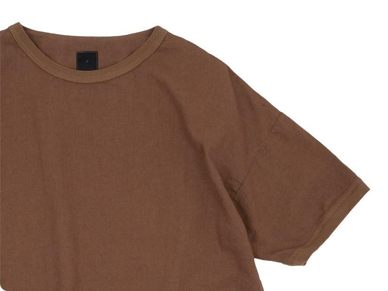 maillot linen rich shirt-Tee BROWN