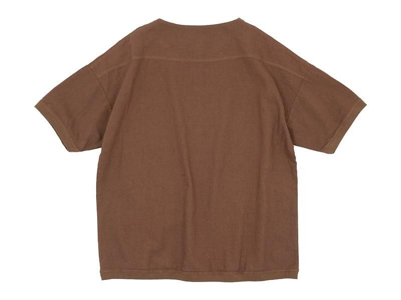 maillot linen rich shirt-Tee BROWN
