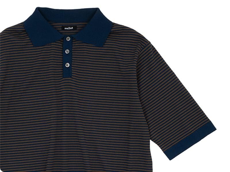 maillot mature border polo NAVYBROWN