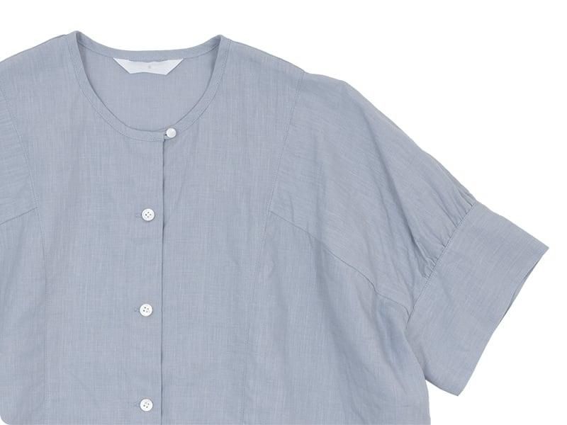 美品★homspun ホームスパン★リネンバイオパフスリーブブラウス homspun(ホームスパン) リネンバイオ パフスリーブブラウス