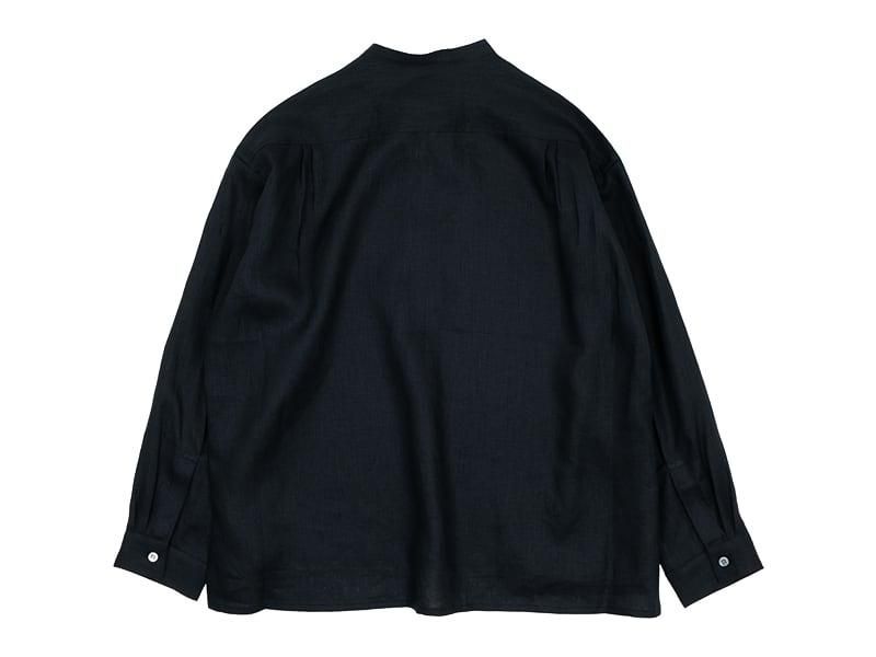 ordinary fits LINEN STAND SHIRTS BLACK