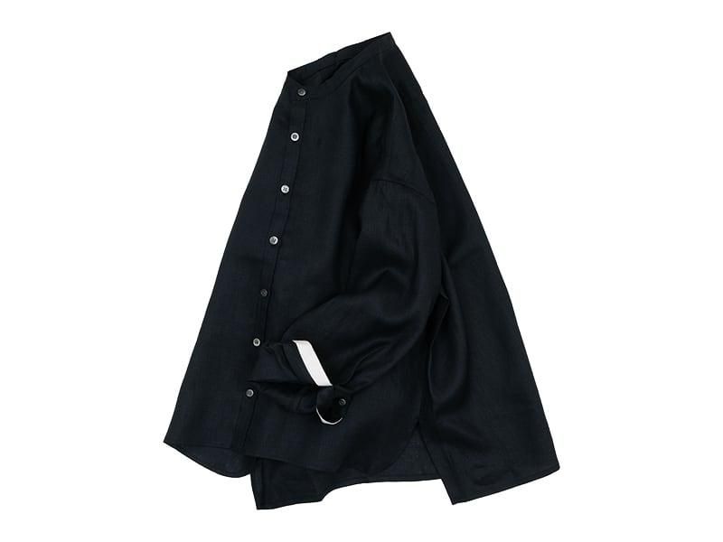 ordinary fits LINEN STAND SHIRTS BLACK
