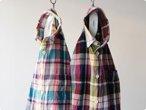 maillotmadras check B.D. shirts BLUE MADRAS