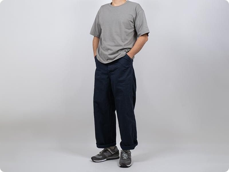 TUKI painter pants garment dyed 37NAVY BLUE