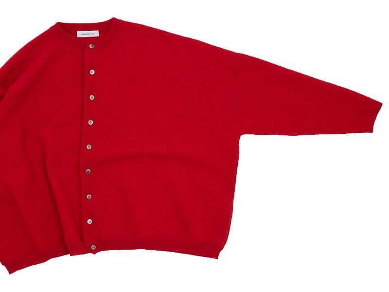 ordinary fits BARBER CARDIGAN KNIT RED