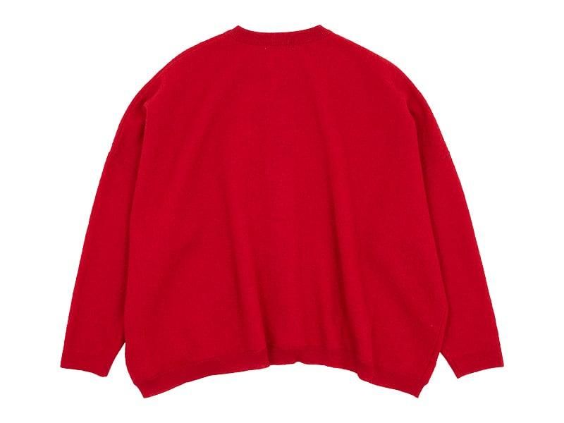 ordinary fits BARBER CARDIGAN KNIT RED