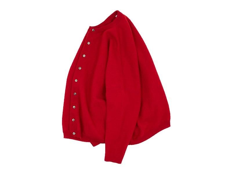 ordinary fits BARBER CARDIGAN KNIT RED