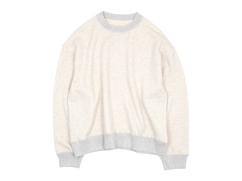 Atelier d'antan DornʥɥCotton Silk Sweat Crew LIGHT GRAY