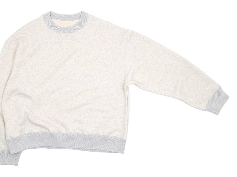 Atelier d'antan DornʥɥCotton Silk Sweat Crew LIGHT GRAY
