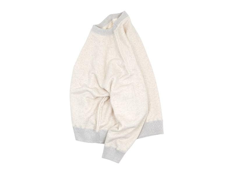 Atelier d'antan DornʥɥCotton Silk Sweat Crew LIGHT GRAY