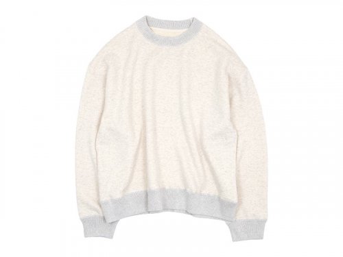 Atelier d'antan DornʥɥCotton Silk Sweat Crew LIGHT GRAY