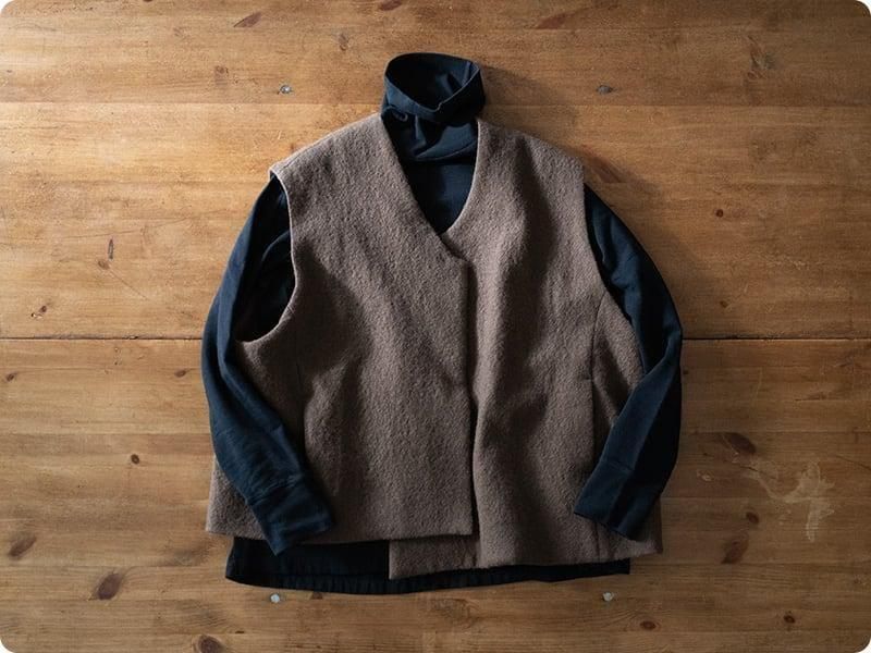 Atelier d'antan Grecoʥ쥳 Wool Vest BROWNξʲ