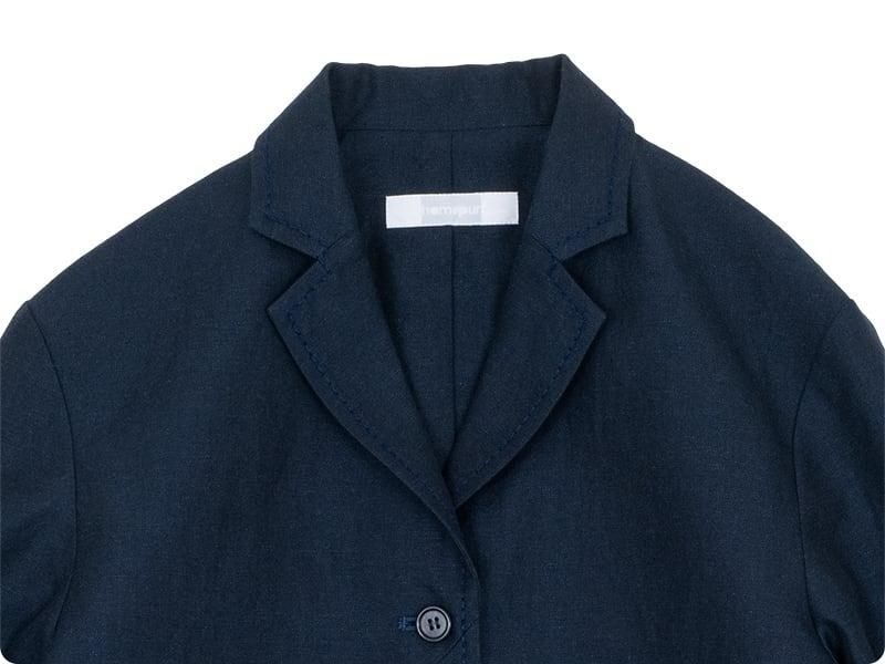 homspun ウールリネン ジャケット ネイビー homspun 通販・取扱い rusk