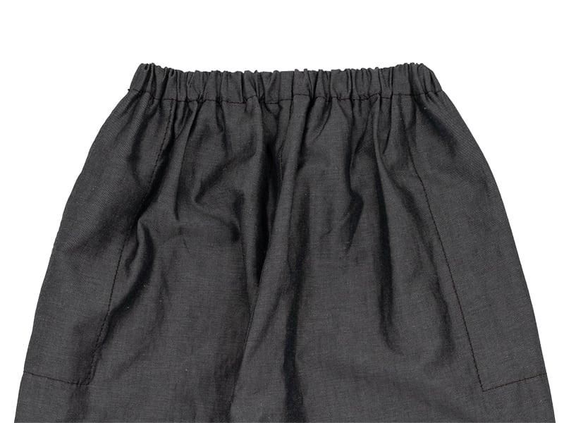 homspun ウールリネン ワイドギャザーパンツ ダークブラウン