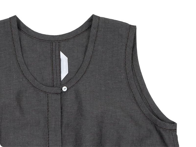 homspun ホームスパン　ウールリネン 比翼ベスト 黒 homspun ウールリネン 比翼ベスト ダークブラウン homspun 通販