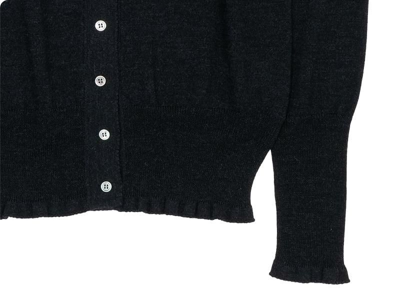 homspun 梳毛12G カーディガン ブラック杢 homspun 通販・取扱い rusk