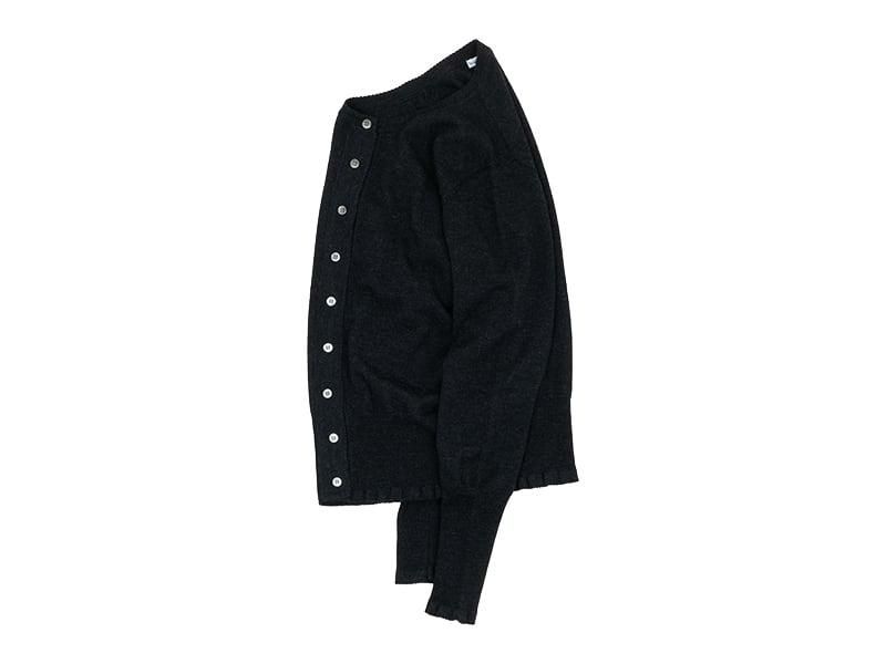 homspun 梳毛12G カーディガン ブラック杢 homspun 通販・取扱い rusk