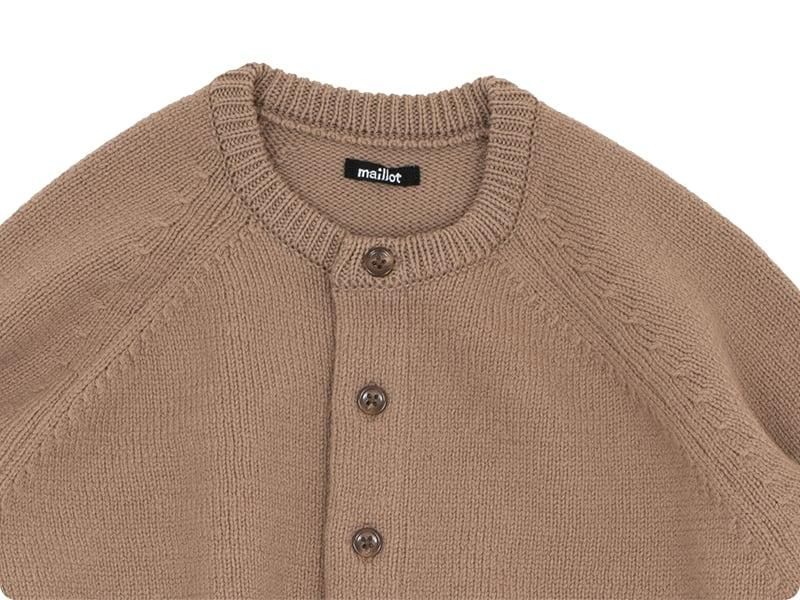 maillot mature wool raglan crew cardigan BEIGE
