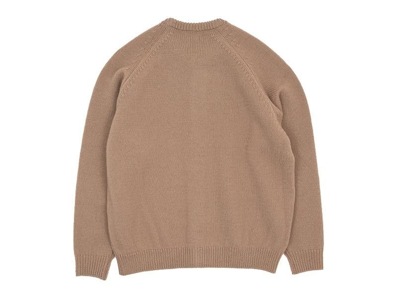 maillot mature wool raglan crew cardigan BEIGE