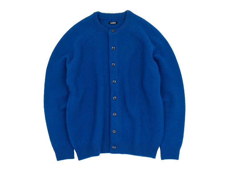 maillot mature wool raglan crew cardigan BLUE