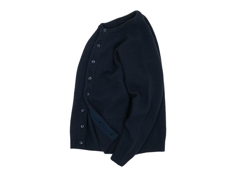 maillot mature wool raglan crew cardigan NAVY