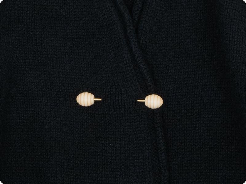 Atelier d'antan Degasʥɥ Wool Knit Cardigan BLACK