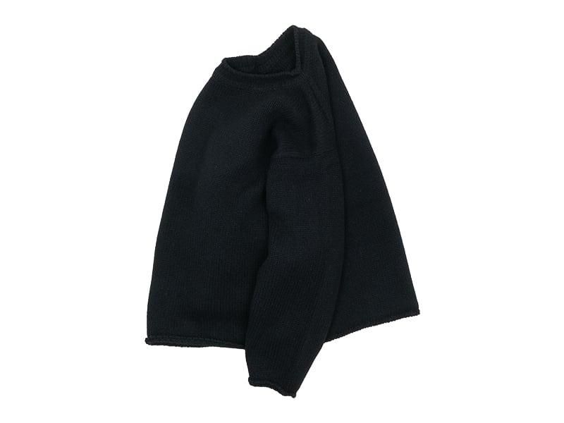 Atelier d'antan Rubinʥӥ Wool Knit Crew BLACK