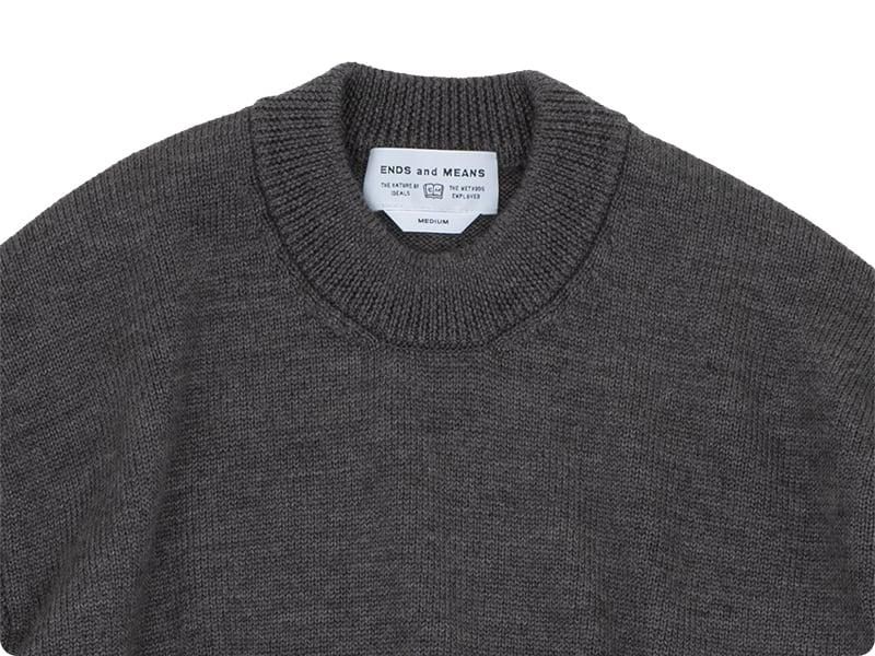 ENDS and MEANS Crew Neck Knit Mix Gray