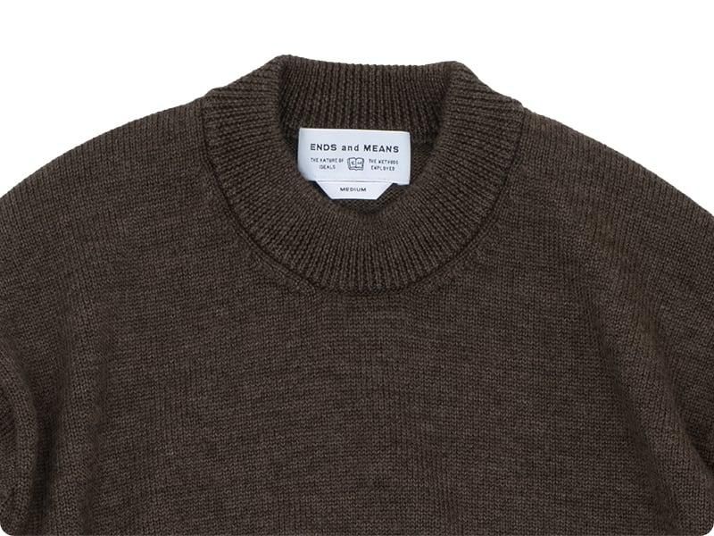 ENDS and MEANS Crew Neck Knit Dark Brown