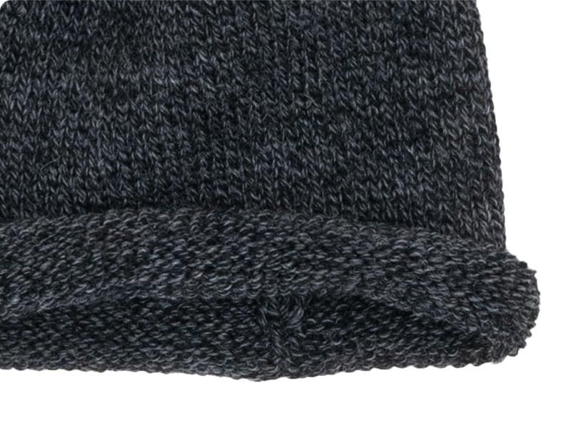 ENDS and MEANS Roll Up Wool Knit Cap Mix Chacoal