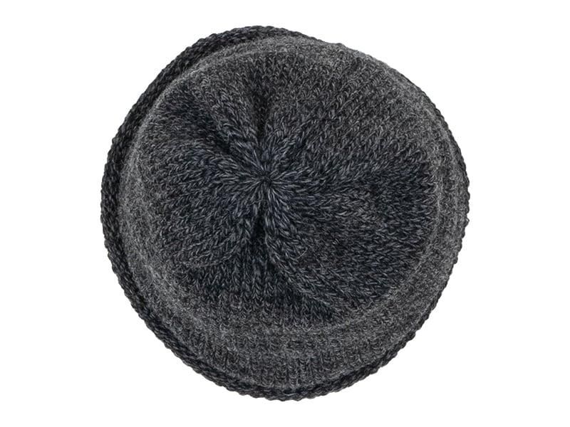 ENDS and MEANS Roll Up Wool Knit Cap Mix Chacoal