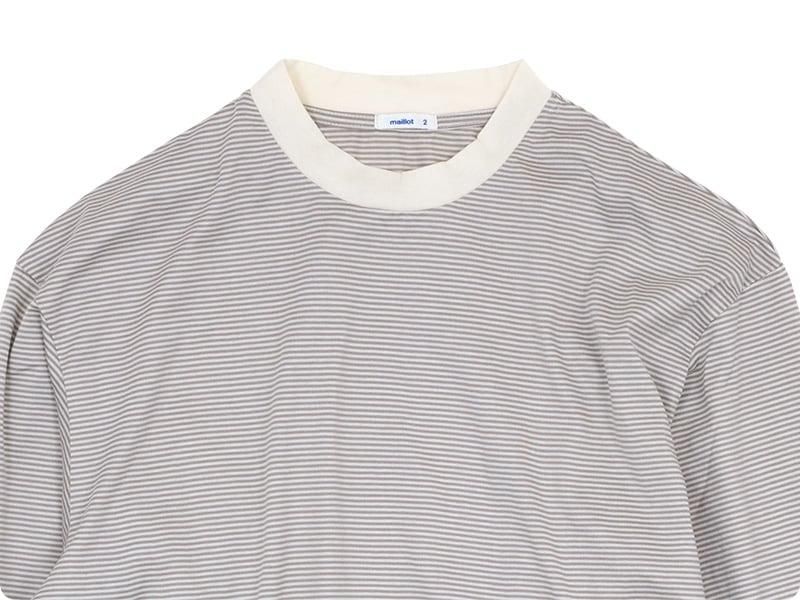 maillot narrow border crew long-T ECRUBEIGE