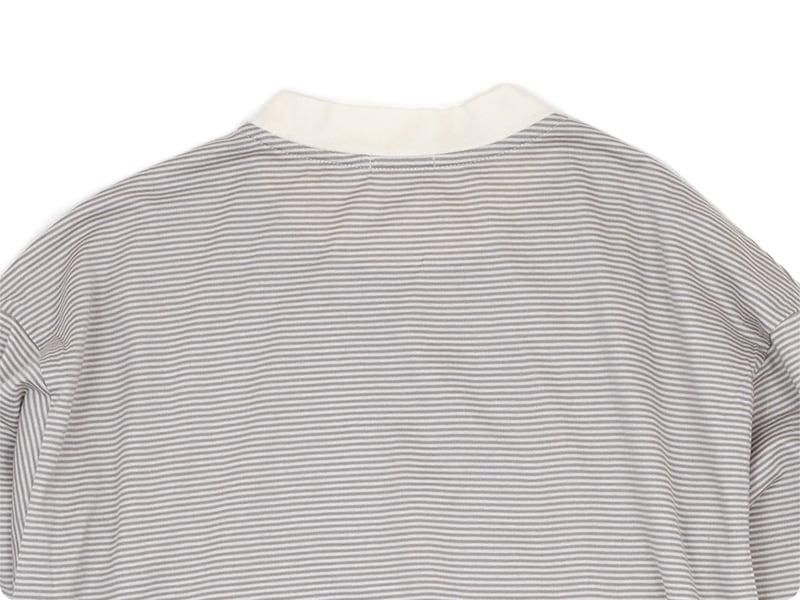 maillot narrow border crew long-T ECRUBEIGE
