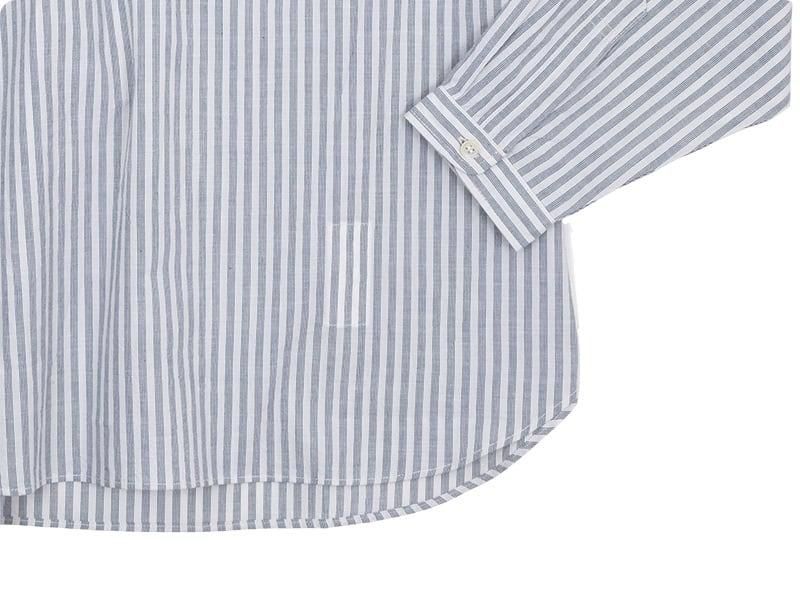 ENDS and MEANS Band Collar P/O Shirts WHITE STRIPE