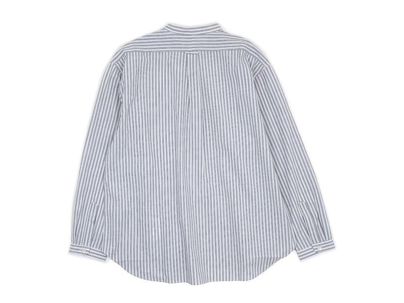 ENDS and MEANS Band Collar P/O Shirts WHITE STRIPE
