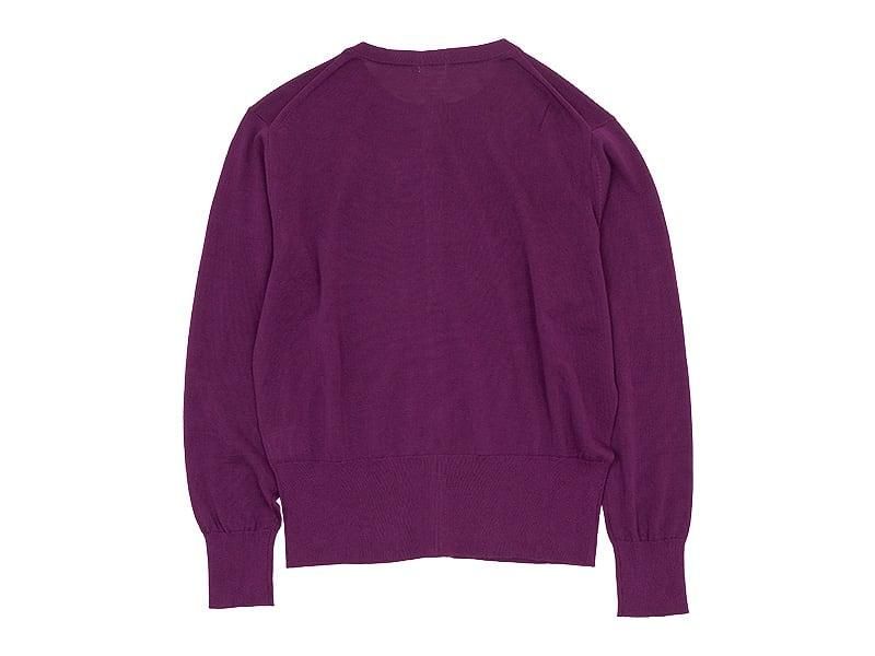【homspun(ホームスパン)】 ソフトコンパクトヤーン長袖ニットカーディガン homspun ホームスパン ソフトコンパクトヤーンクルーネック