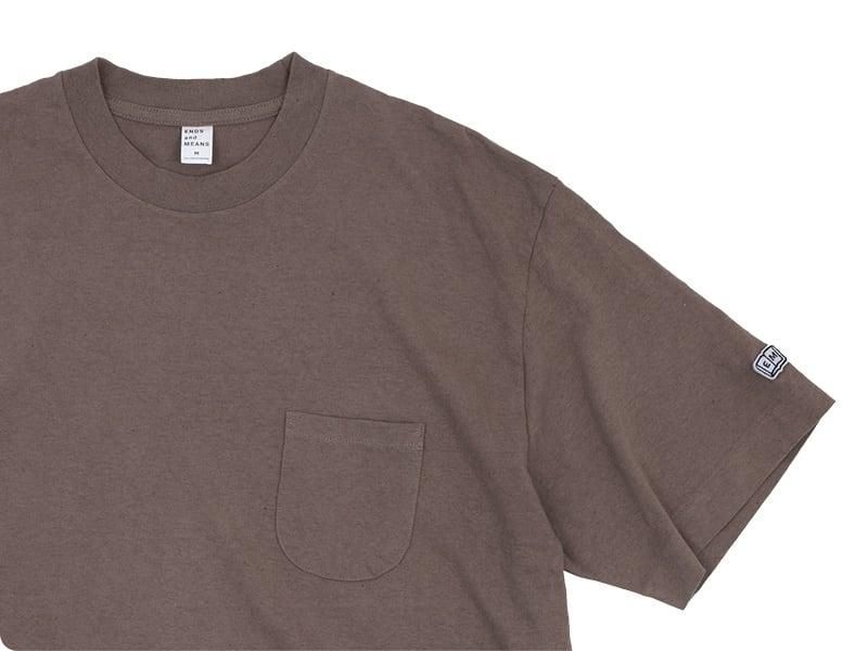 ENDS and MEANS Pocket Tee Solid Dull Brown