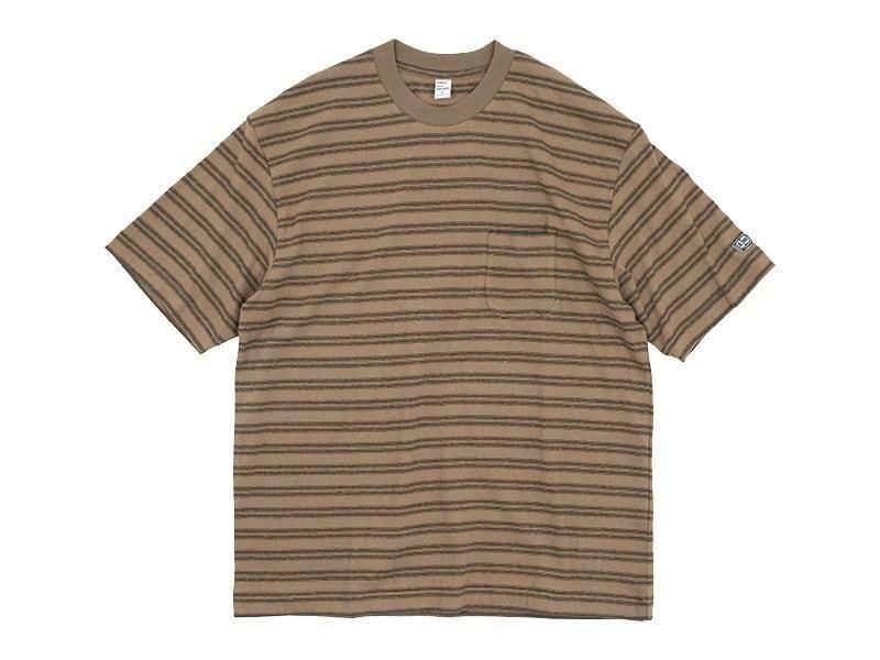 ENDS and MEANS Pocket Tee Striped Brown