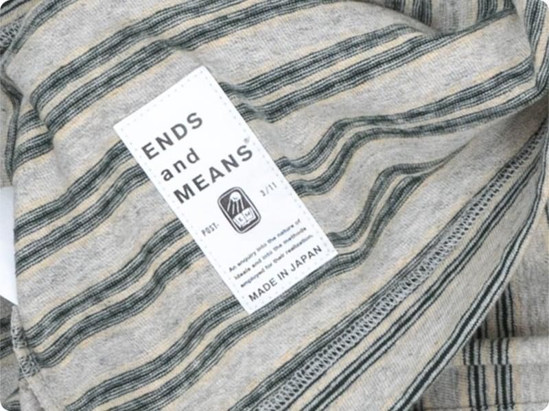 ENDS and MEANS Pocket Tee Striped Ash Gray