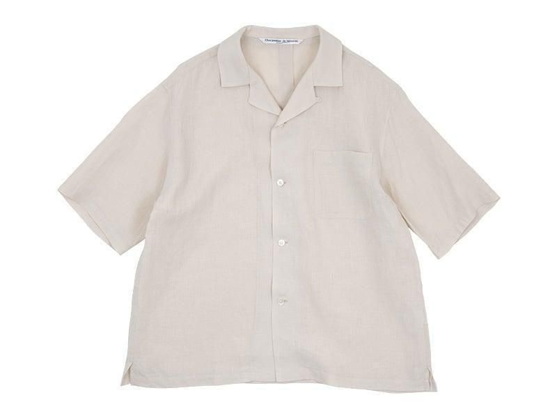 Charpentier de Vaisseau Silas Linen Open Collar Shirt BEIGE