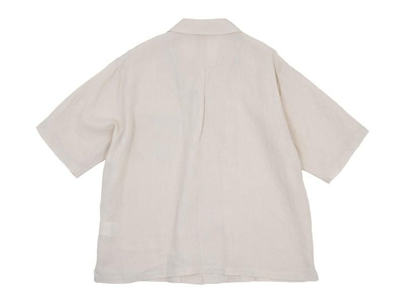 Charpentier de Vaisseau Silas Linen Open Collar Shirt BEIGE