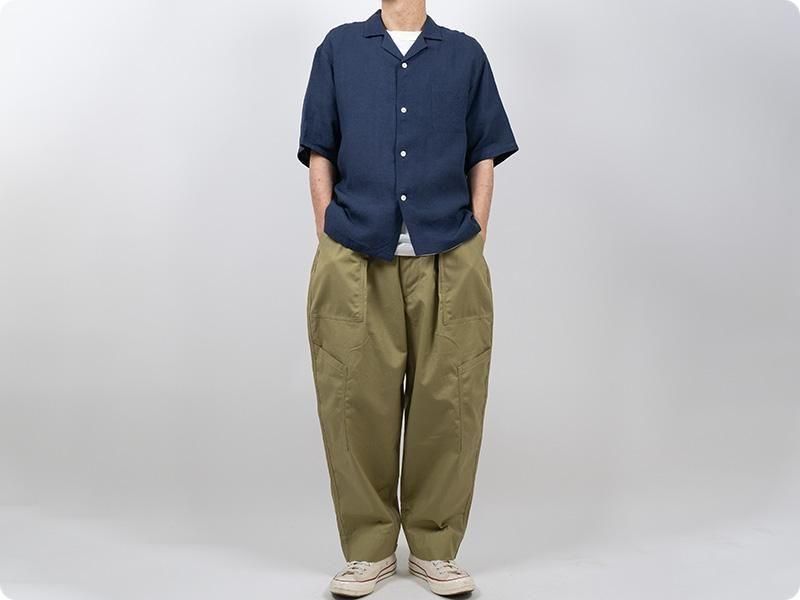 Charpentier de Vaisseau Silas Linen Open Collar Shirt NAVYξʲ