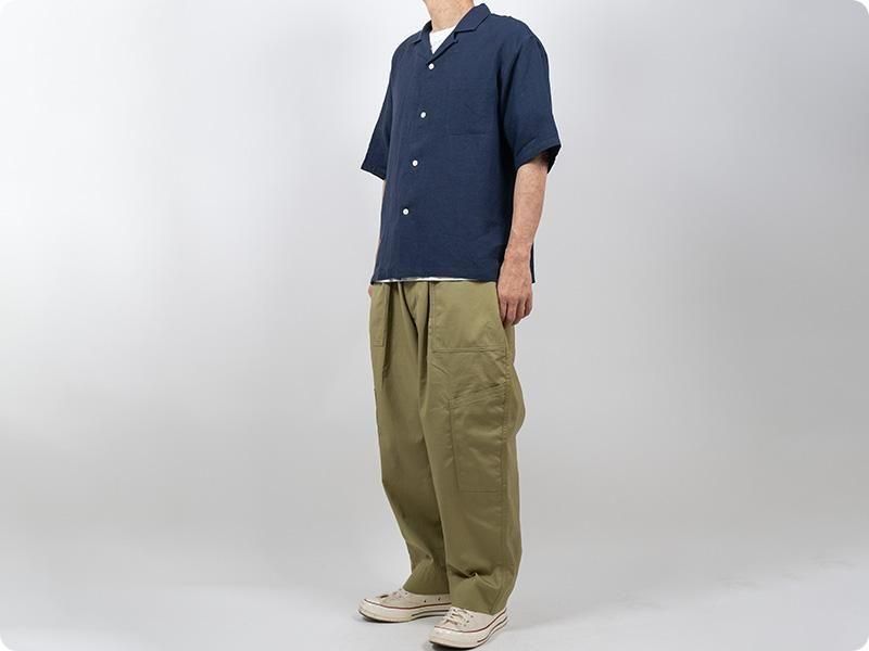 Charpentier de Vaisseau Silas Linen Open Collar Shirt NAVY