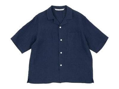 Charpentier de Vaisseau Silas Linen Open Collar Shirt NAVY