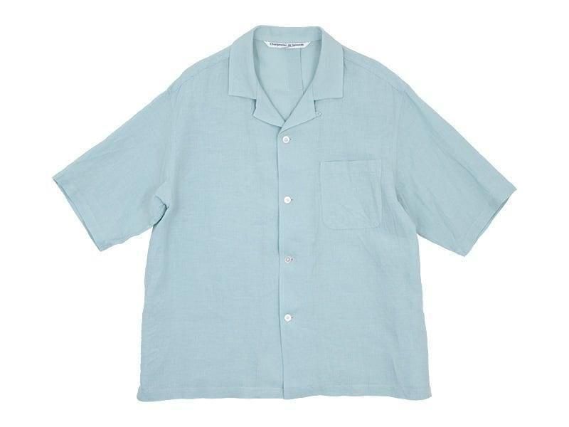 Charpentier de Vaisseau Silas Linen Open Collar Shirt LIGHT GREEN