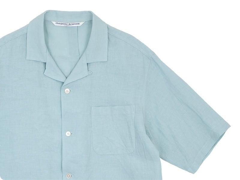Charpentier de Vaisseau Silas Linen Open Collar Shirt LIGHT GREEN
