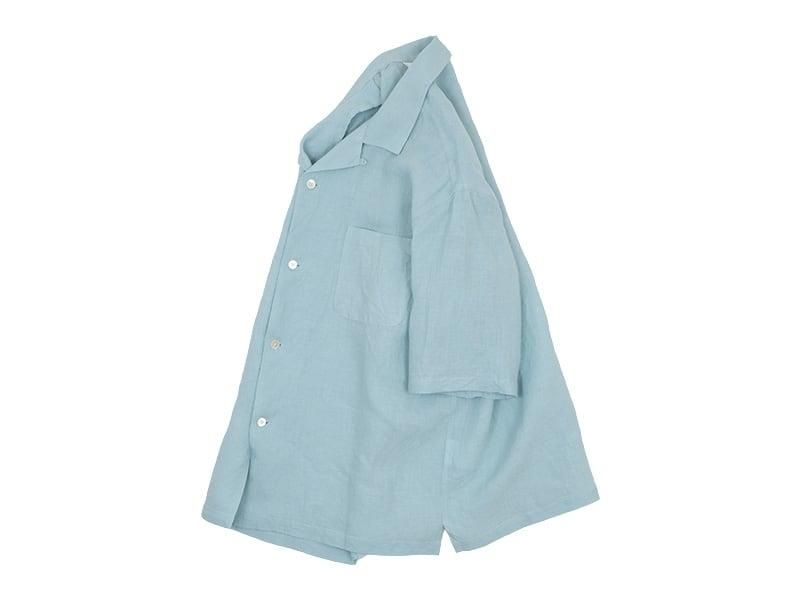 Charpentier de Vaisseau Silas Linen Open Collar Shirt LIGHT GREEN